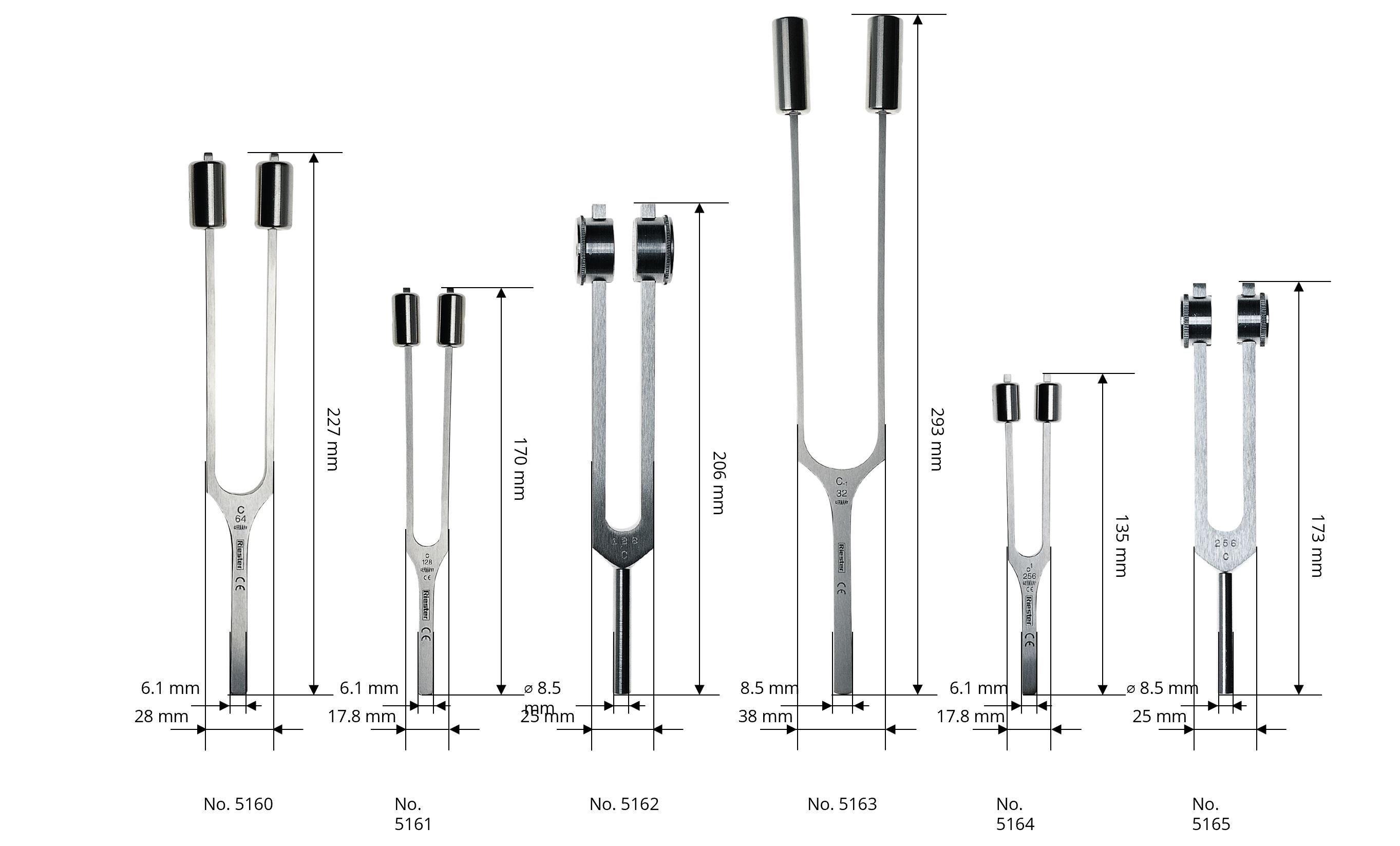 Riester tuning forks 01-Dimension