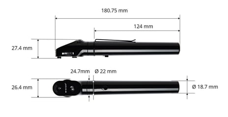 e-scope ophthalmoscope dimension 01