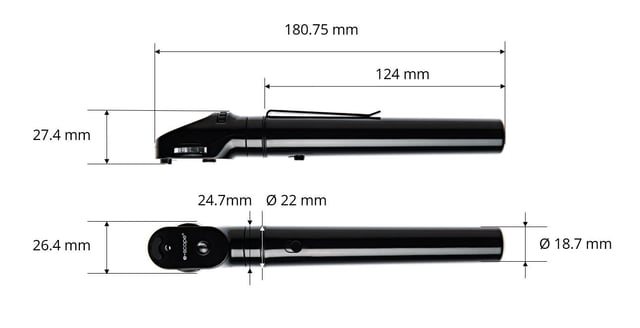 e-scope ophthalmoscope dimension 01