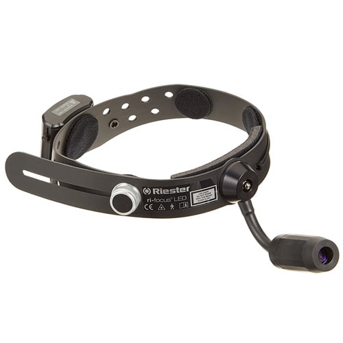 ri-focus® LED headlight adjustable headband attached foam tape and velcro points